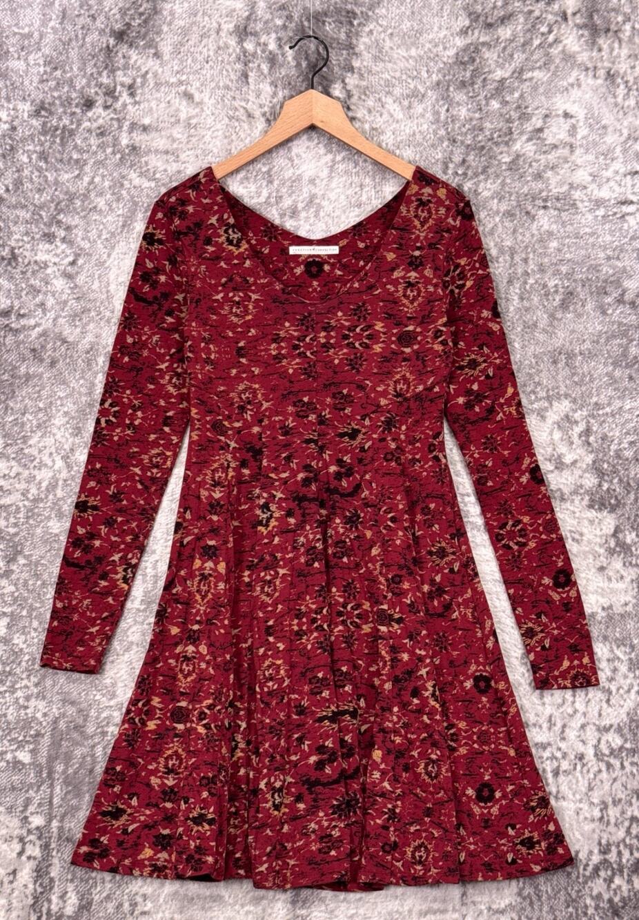 Peruvian Connection Dress Small Womens Floral Print Long Sleeve A Line